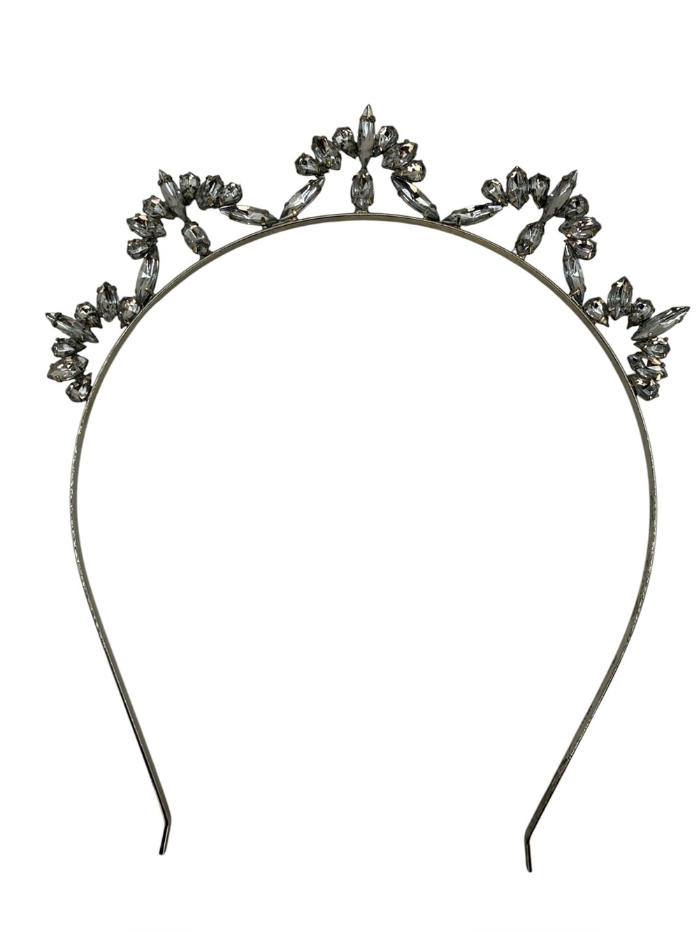 Crystal Embellished Silver Tiara Headband